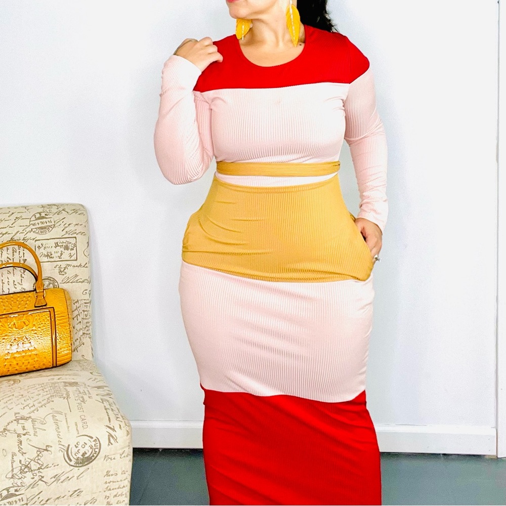 Lovely Long Sleeve Pocket Dress: XL - Picture 2 of 6